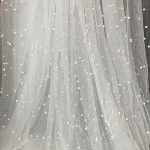Ivory Pearl tulle lace net fabric 60” wide price 1 yard