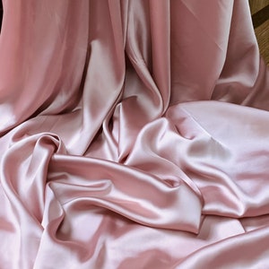 Dusty pink silky smooth charmeuse satin fabric 58”wide price 1 yard