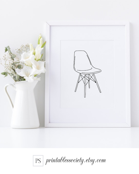 Eames Chair Sign Mid Century Modern Chair Wall Art Furniture Etsy
