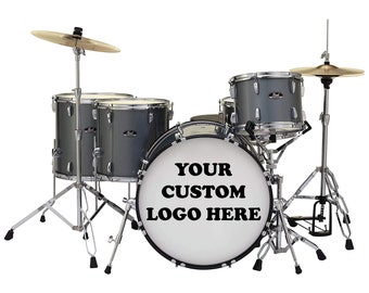 Custom Bass Drum Sticker, Bass Drum Decal, Custom Band Name, Custom Sticker, Custom Decals, Free Shipping, Band Logo, Band Logo Sticker