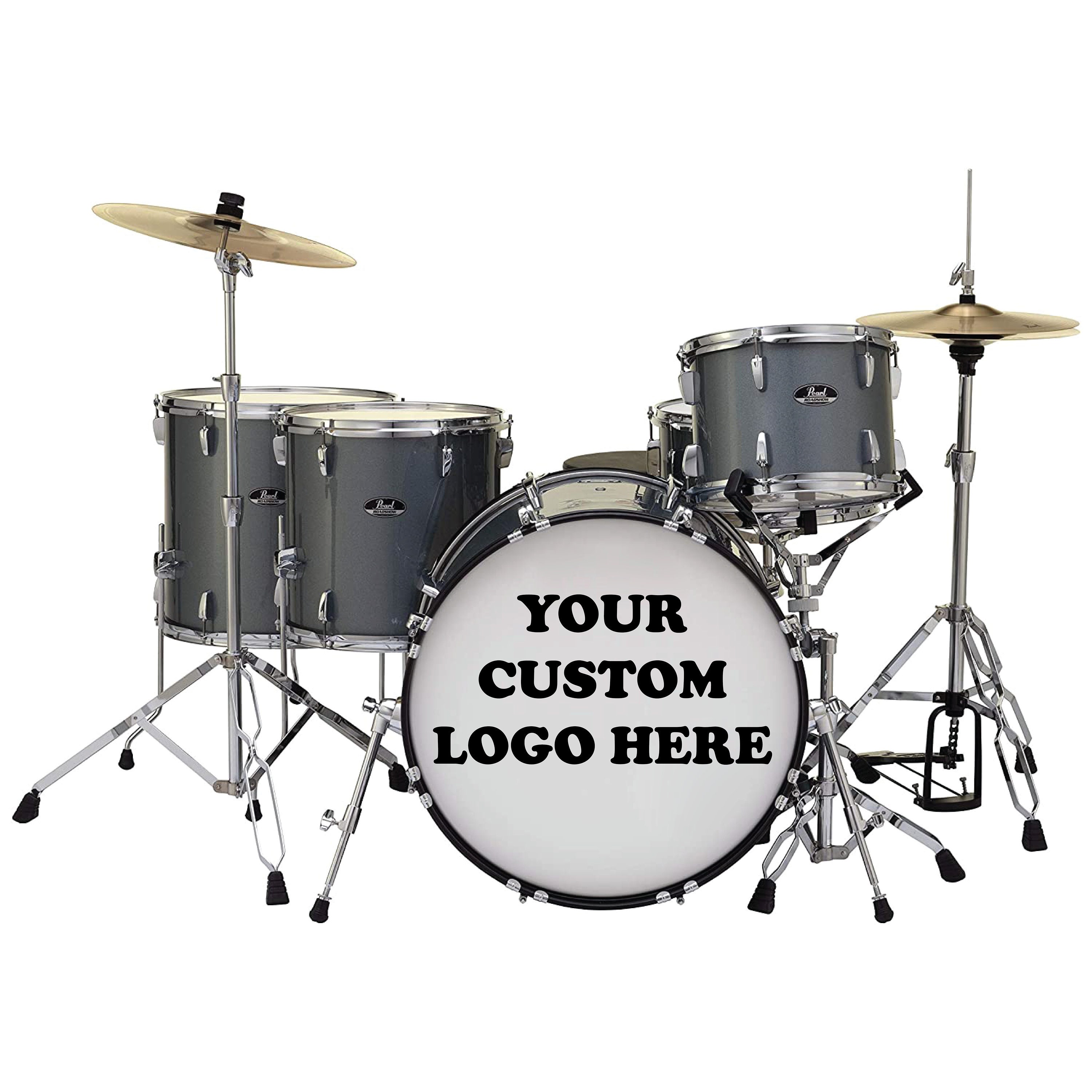 Custom printed glitter bass drum head – Customskins