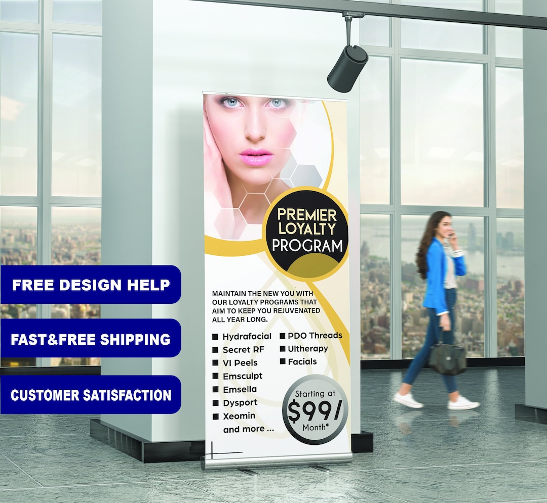 Custom Printed Pullup Banner Retractable Banner Event Etsy