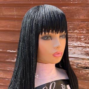 Twist Braided Bangs Wig: Everyday Style, Color 1
