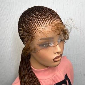 Peluca de trenzas africanas de encaje completo de 71 cm - Trenzas rectas negras