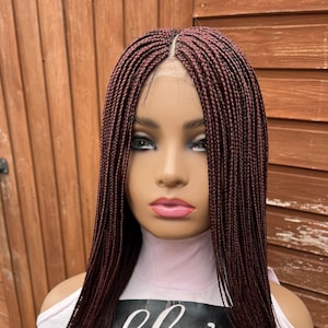 Color 35 Box Braided Wig - Shoulder Length, Small Braids