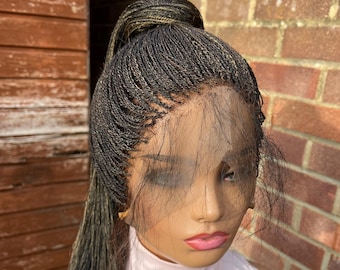 Color 4 and 27 mix Twist Braids on a full lace  wig
