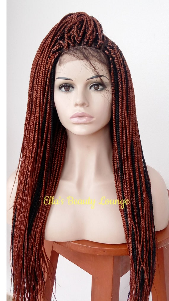 Colour 350 With Black Highlights Box Braided Wig - Etsy Colour 350 With Black Highlights Box Braided Wig - Etsy