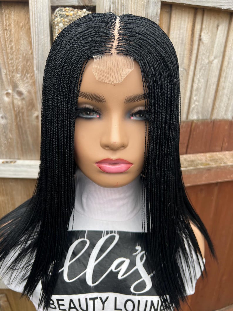 Trimmed Twisted Braided Wig: Color 1 Xpression, 4x2 Lace Closure - Etsy