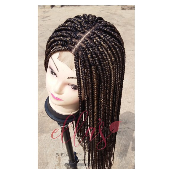 Box Braids Wig Senegalese Twist Faux Locs Braided Wigs Cornrowed Wigs Ghana Braids Box Braids Crochet Braids 360 Degree Frontal Lace Closure