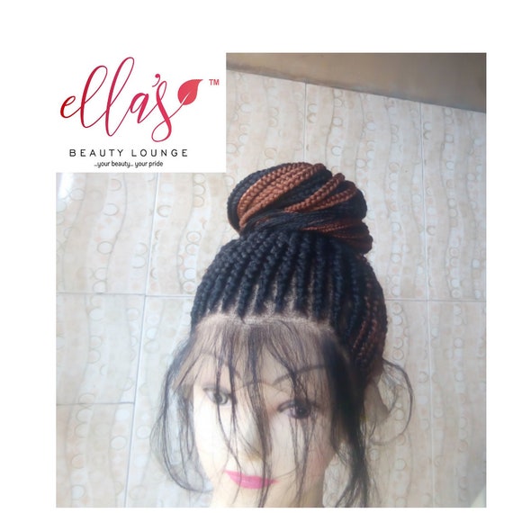 Pony Tail Cornrowed Wig Box Braids Wig Senegalese Twist Etsy