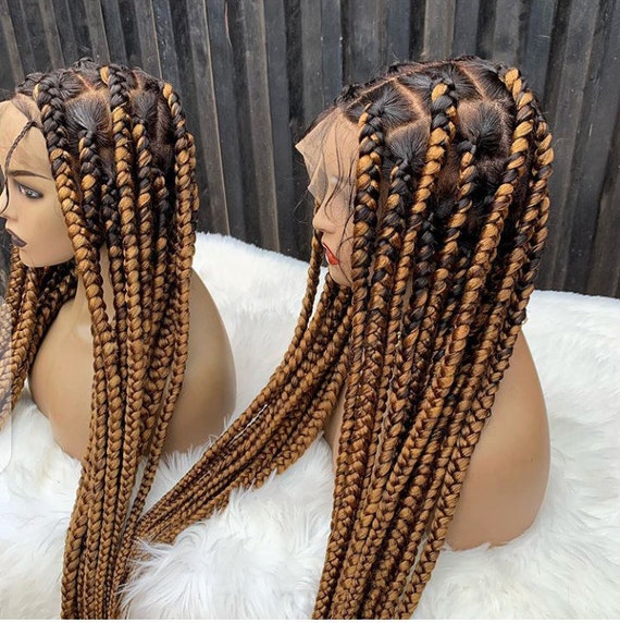 Brown Jumbo Braided Wig on a Full Lace 