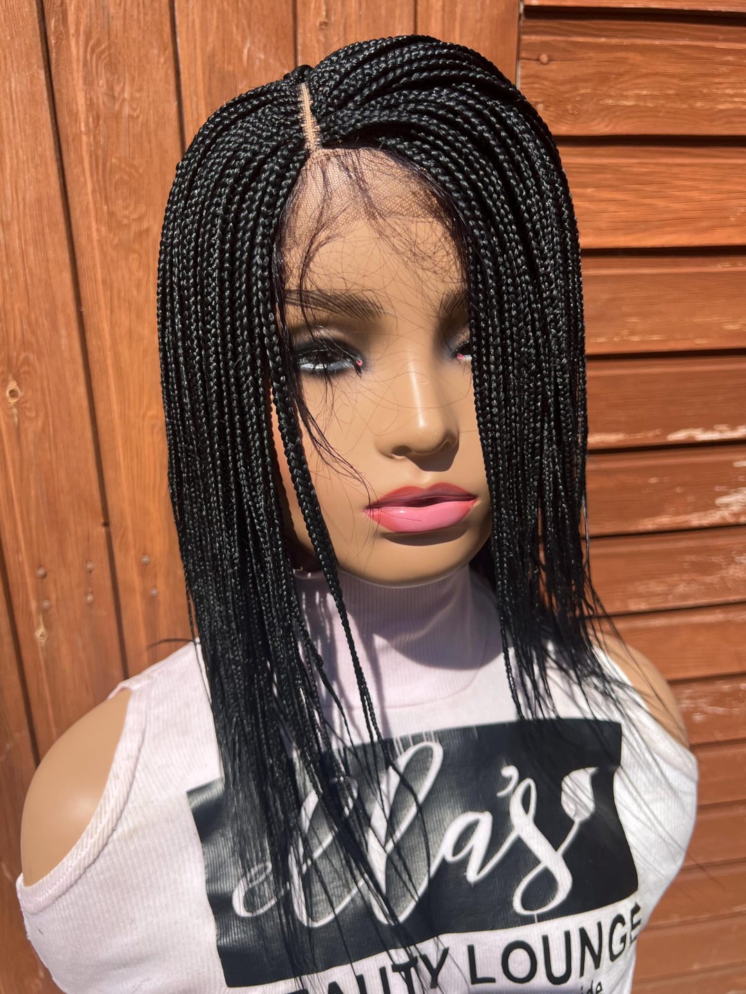 Box Braided Wig: 4x4 Lace Closure, Color 1, Small Braids - Etsy