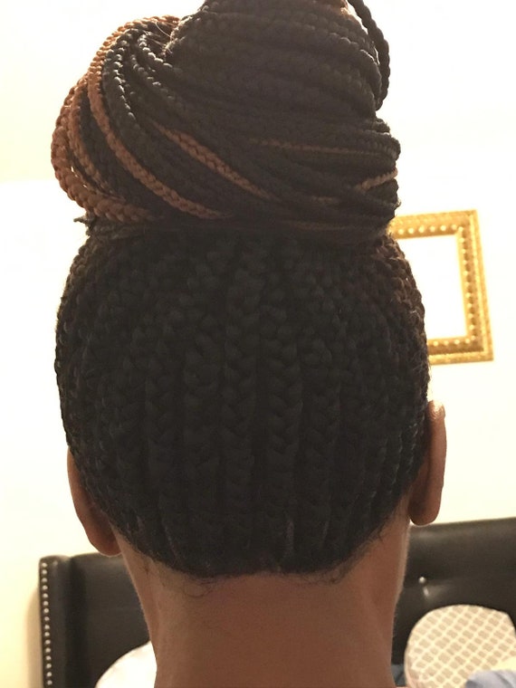 Pony Tail Cornrowed Wig Box Braids Wig Senegalese Twist Etsy