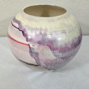 Bruce Fairman 1993 Iridescent Luster Raku Studio Pottery Vase Signed Vintage