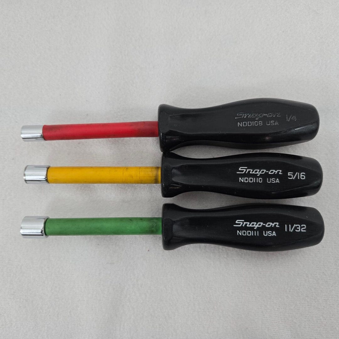 Vintage Snap-on NDD108 NDD110 NDD111 SAE Nut Driver Set 1/4-11/32 Hard ...