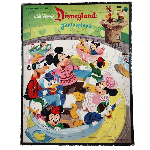 Vintage 1956 Whitman Walt Disney Frame Tray Puzzle Disneyland Fantasyland #4420:29