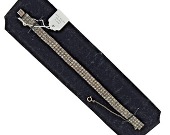 Vintage Thailand 925 A Sterling Silver 7-1/2&quot; L x 3/8&quot; W Marcasite Bracelet w/Tags - NEW - Great Gift for Birthday&#39;s, Anniversaries