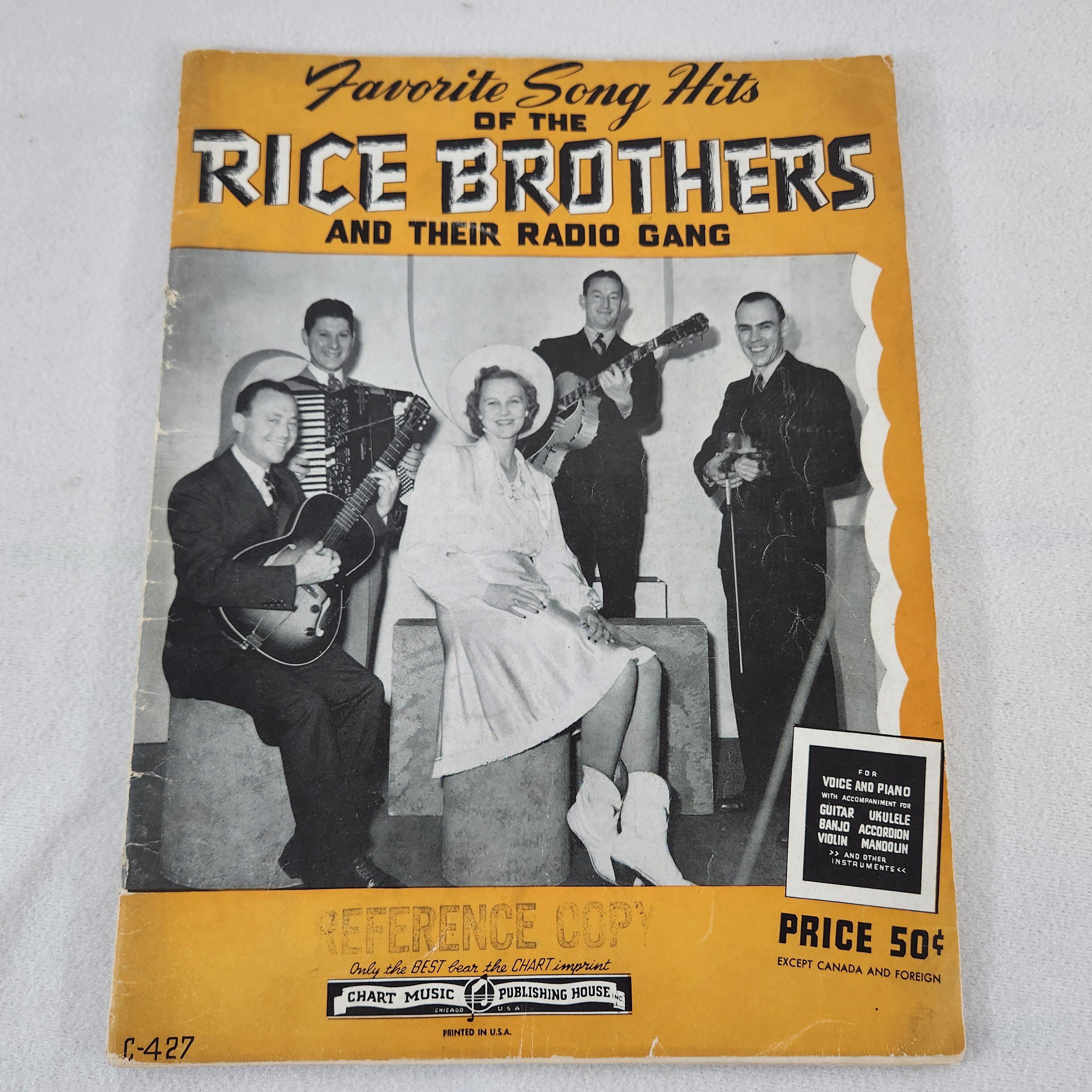 1942 Rice Brothers Radio Gang Song Book Sheet Music Rare Country Western Vintage - The Chart Music Publishing House, Chicago