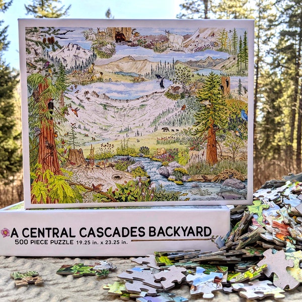 A Central Cascades Backyard Puzzle - an illustrated nature puzzle