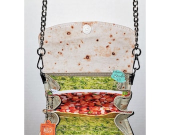 Burrito Wallet With Chain Crossbody / Shoulder Strap or wristlet strap