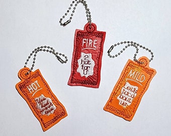 Taco Sauce Packet Zipper charm/Key Ring