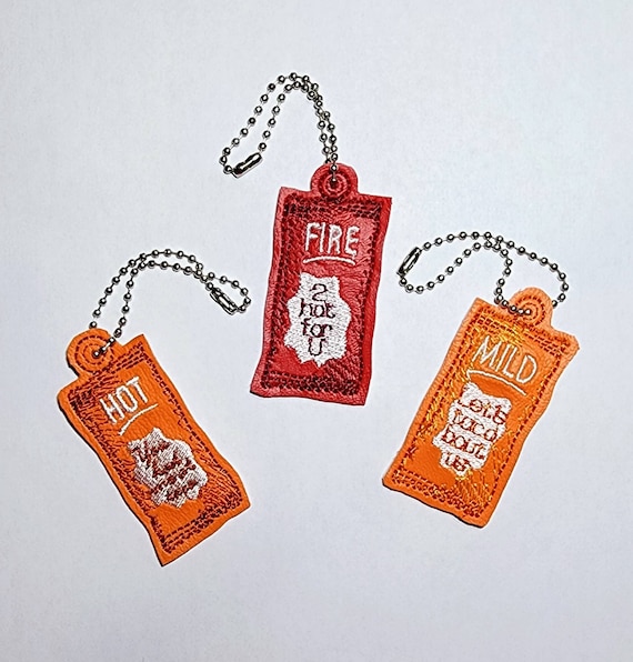 Taco Sauce Packet Zipper charm/Key Ring