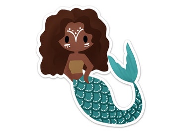 Mermaid of Aboriginal Australia Sticker (Mermaids of the World Collection), Paper or Vinyl Sticker, Indigenous, Australian Aborigine