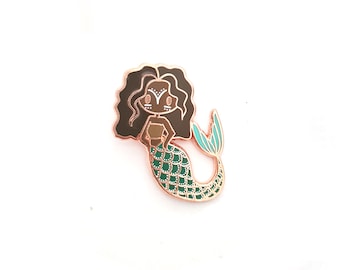 Aboriginal Mermaid Enamel Pin, Indigenous Australian Mermaid Jewelry