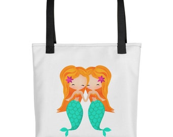 Gemini Zodiac Mermaid Tote bag