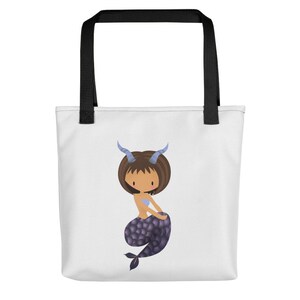 Capricorn Zodiac Mermaid Tote bag