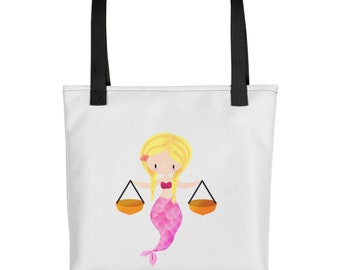 Libra Zodiac Mermaid Tote bag