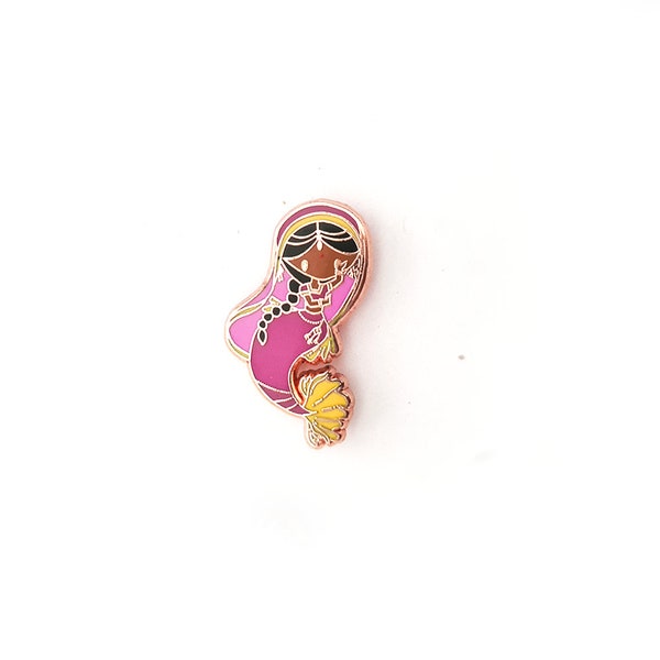 Mermaid of India Hard Enamel Pin, Mermaids of the World