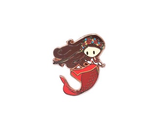 Mermaid of Ukraine Enamel Pin, Ukrainian Mermaid, Mermaids of the World, Ukrainian Traditional Dress