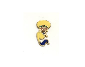 Mermaid of Zulu Tribe, African Tribe, Small Enamel Pin, Mermaids of the World