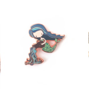 Kawaii Aquarius Zodiac Mermaid Mini Enamel Pin