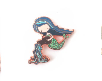 Kawaii Aquarius Zodiac Mermaid Mini Enamel Pin