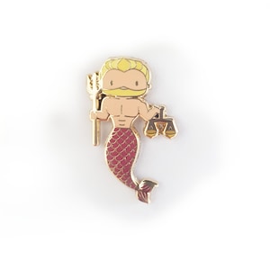 Libra Zodiac Merman Mini Enamel Pin