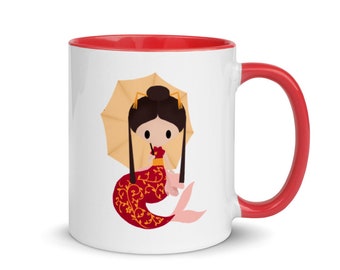 Mermaid of China Mug - Red