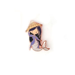 Mermaid of Vietnam Hard Enamel Pin, Vietnamese Mermaid, Mermaids of the World