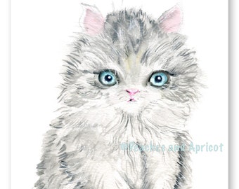 Cat Art Print in Watercolor