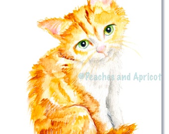 Cat Art Print in Watercolor