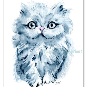 Cat Art Print in Watercolor