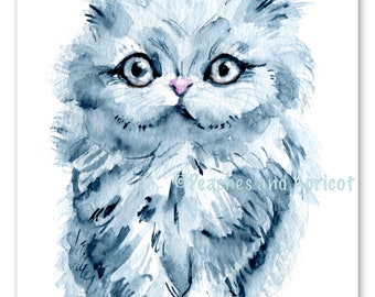 Cat Art Print in Watercolor