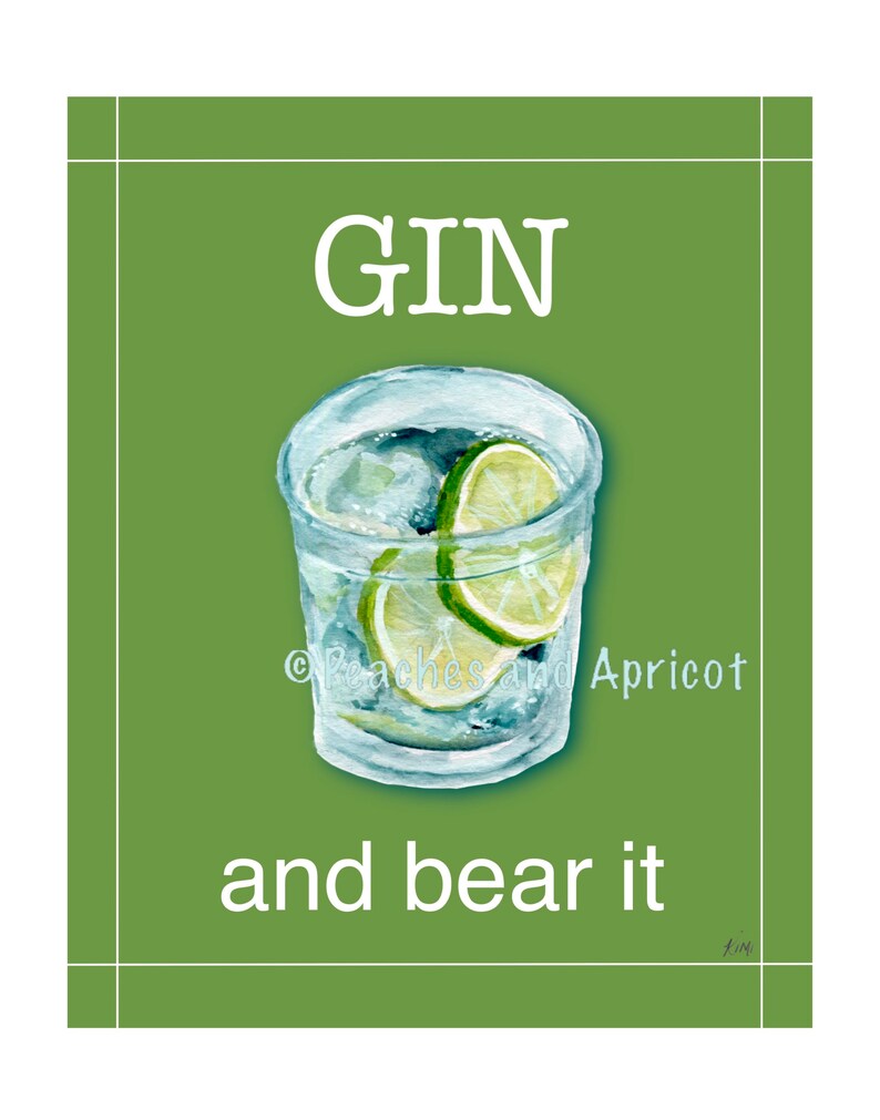 Gin und Tonic lustige Sprüche Gin und Tonic Kunst Gin und Etsy