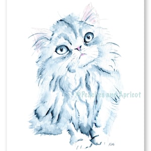 Cat Art Print in Watercolor
