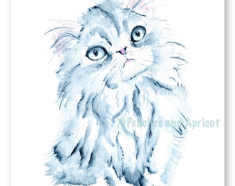 Cat Art Print in Watercolor