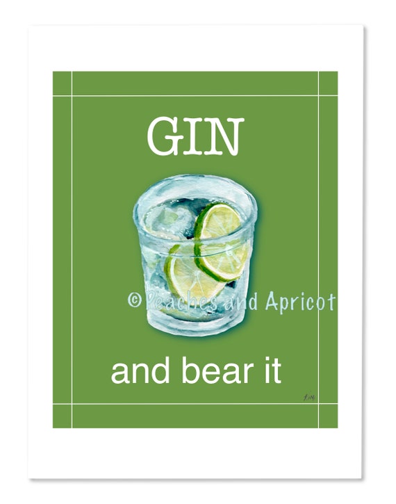 Gin and Tonic Fun Sayings Gin and Tonic Art Gin and Tonic Etsy
