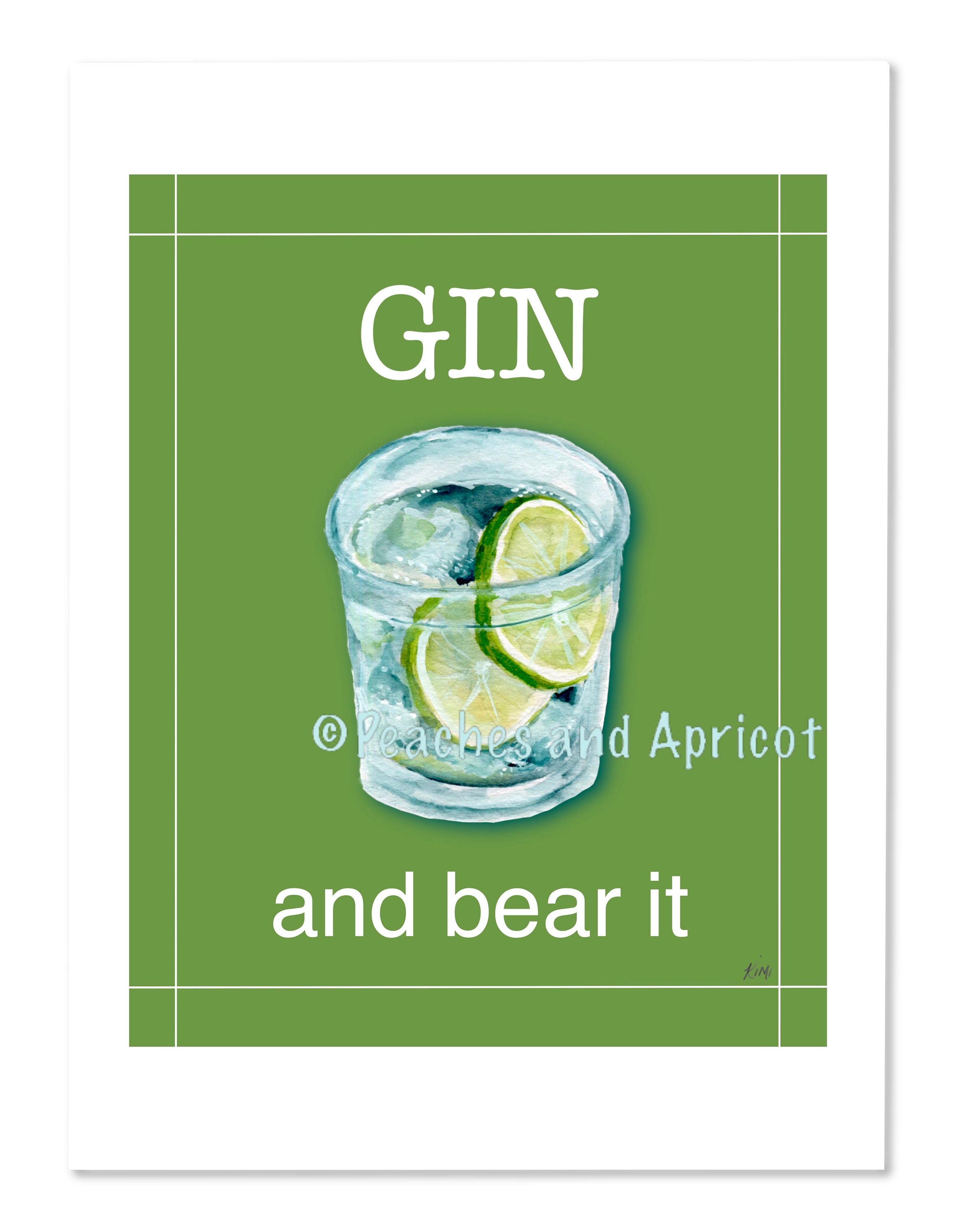 Gin and tonic, fun sayings, gin and tonic art, gin and tonic print, bar