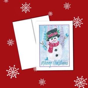 Cartão de Natal, Natal, Boneco de neve, Cartão caprichoso, Cartão de felicitações, Feliz Natal, Boneco de neve de Natal