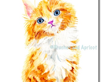 Cat Art Print in Watercolor